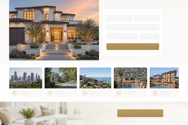 Real estate lead site example built by Next Level Marketing Firm
